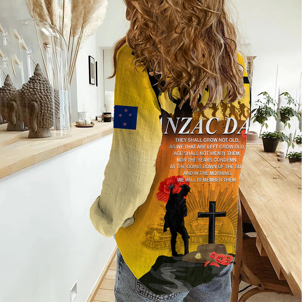 Neuseeland und Australien ANZAC Day Frauen Casual Shirt Gallipoli Lest We Forget LT03
