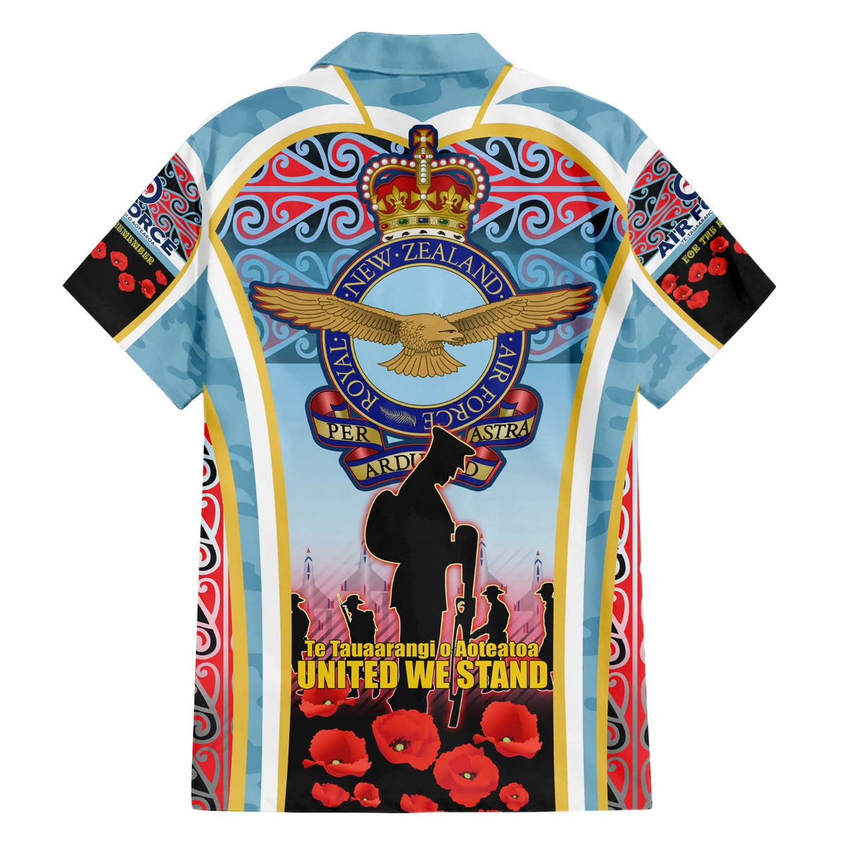 Hawaiihemd zum ANZAC Day der Royal New Zealand Air Force, Te Tauaarangi o Aotearoa LT03