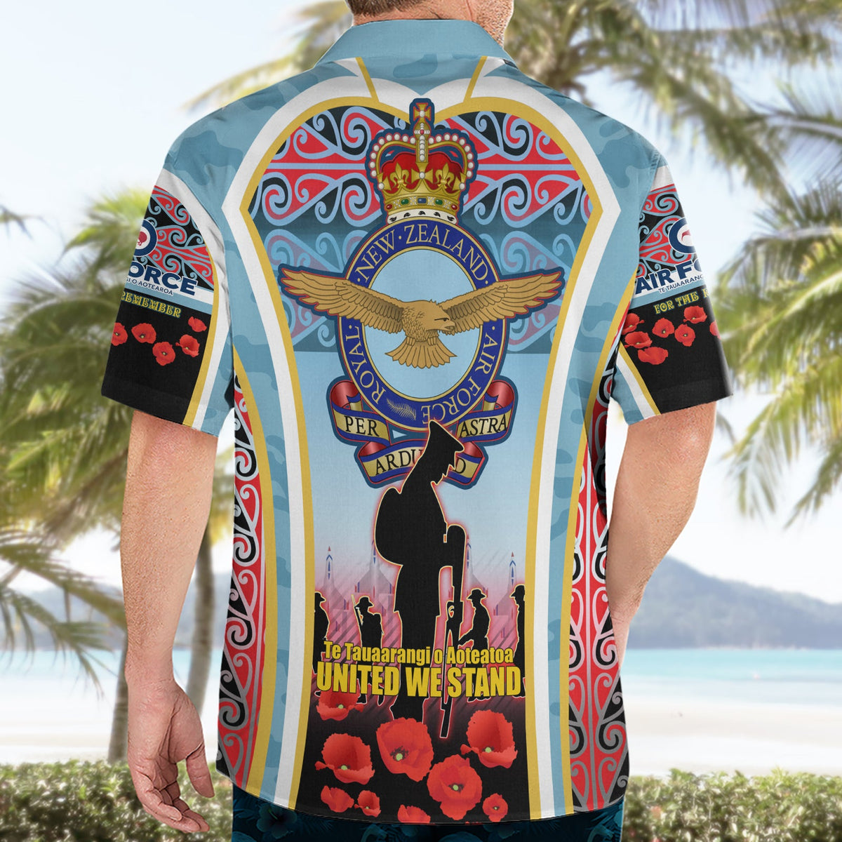 Hawaiihemd zum ANZAC Day der Royal New Zealand Air Force, Te Tauaarangi o Aotearoa LT03