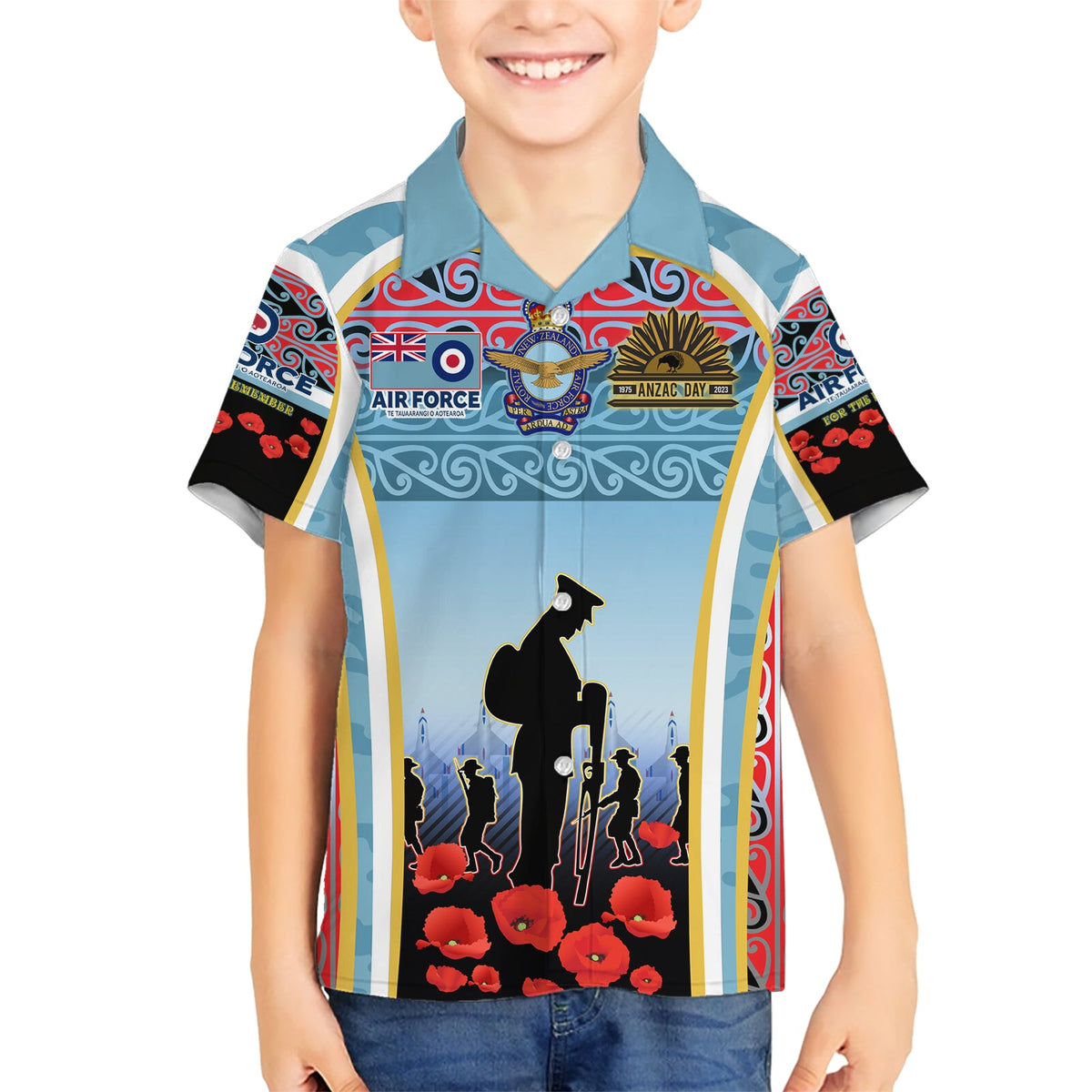 Hawaiihemd zum ANZAC Day der Royal New Zealand Air Force, Te Tauaarangi o Aotearoa LT03