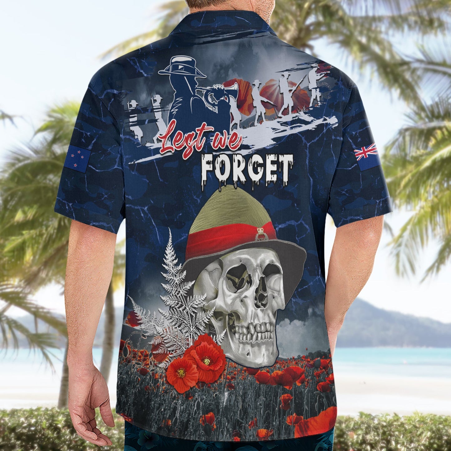Neuseeland ANZAC Day Hawaiihemd Freedom Ain't Free LT05