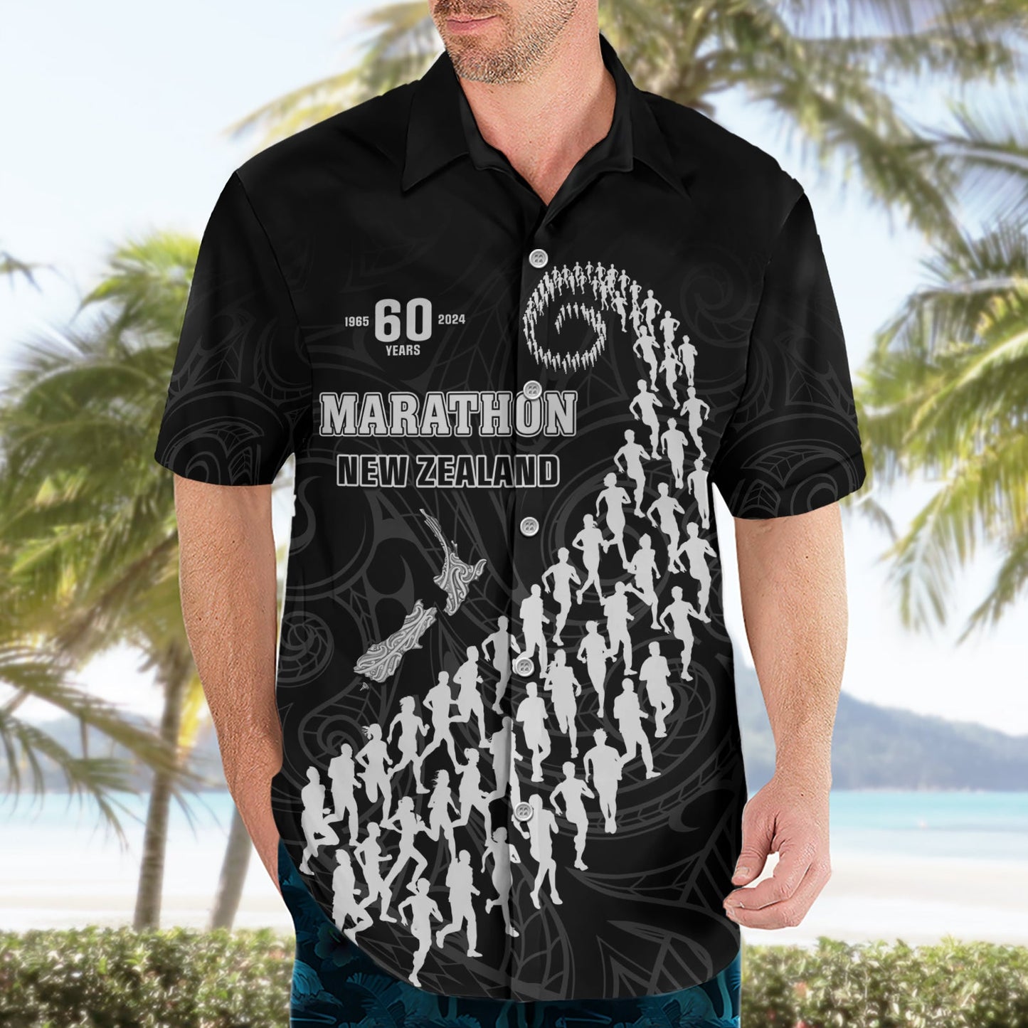 Benutzerdefinierte Neuseeland Marathon Hawaiian Shirt Maori Stil LT05