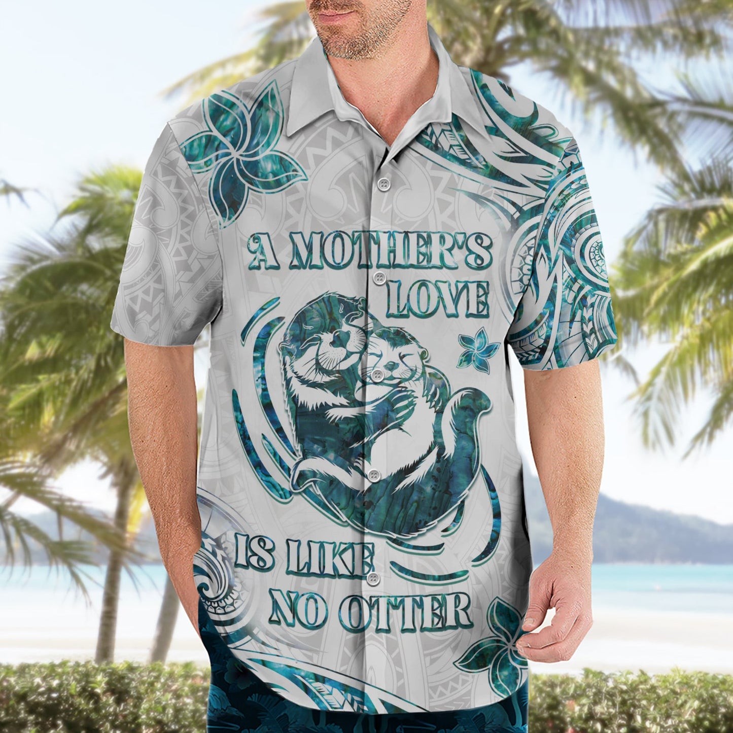 Neuseeland Aotearoa Hari Ra Mama Hawaiihemd Eine Mutterliebe ist wie kein Otter LT05