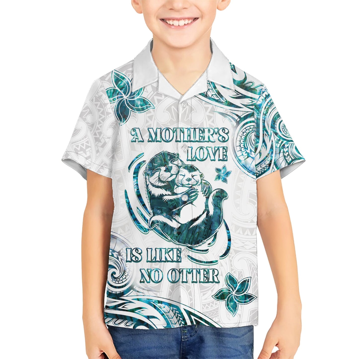 Neuseeland Aotearoa Hari Ra Mama Hawaiihemd Eine Mutterliebe ist wie kein Otter LT05