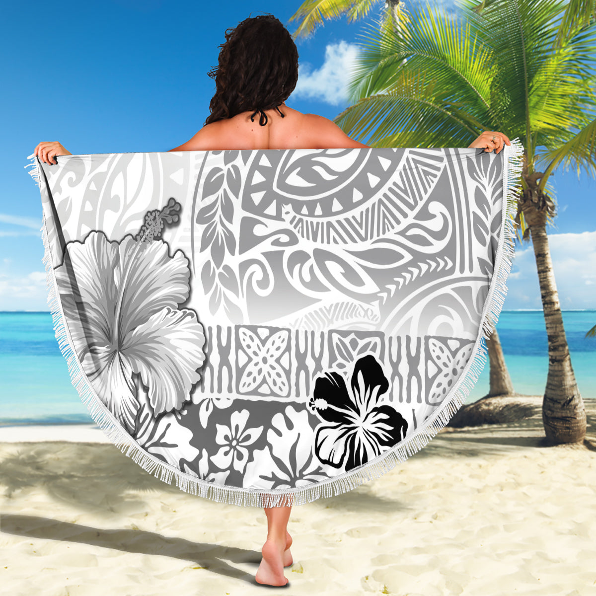 Stranddecke mit polynesischem Kanakas-Muster, Südseeinseln und Salomoninseln, LT05