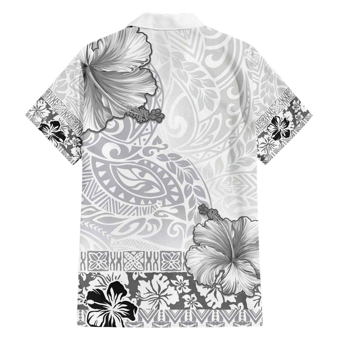 Hawaii Hibiskus mit weißem polynesischen Muster Hawaiihemd LT05