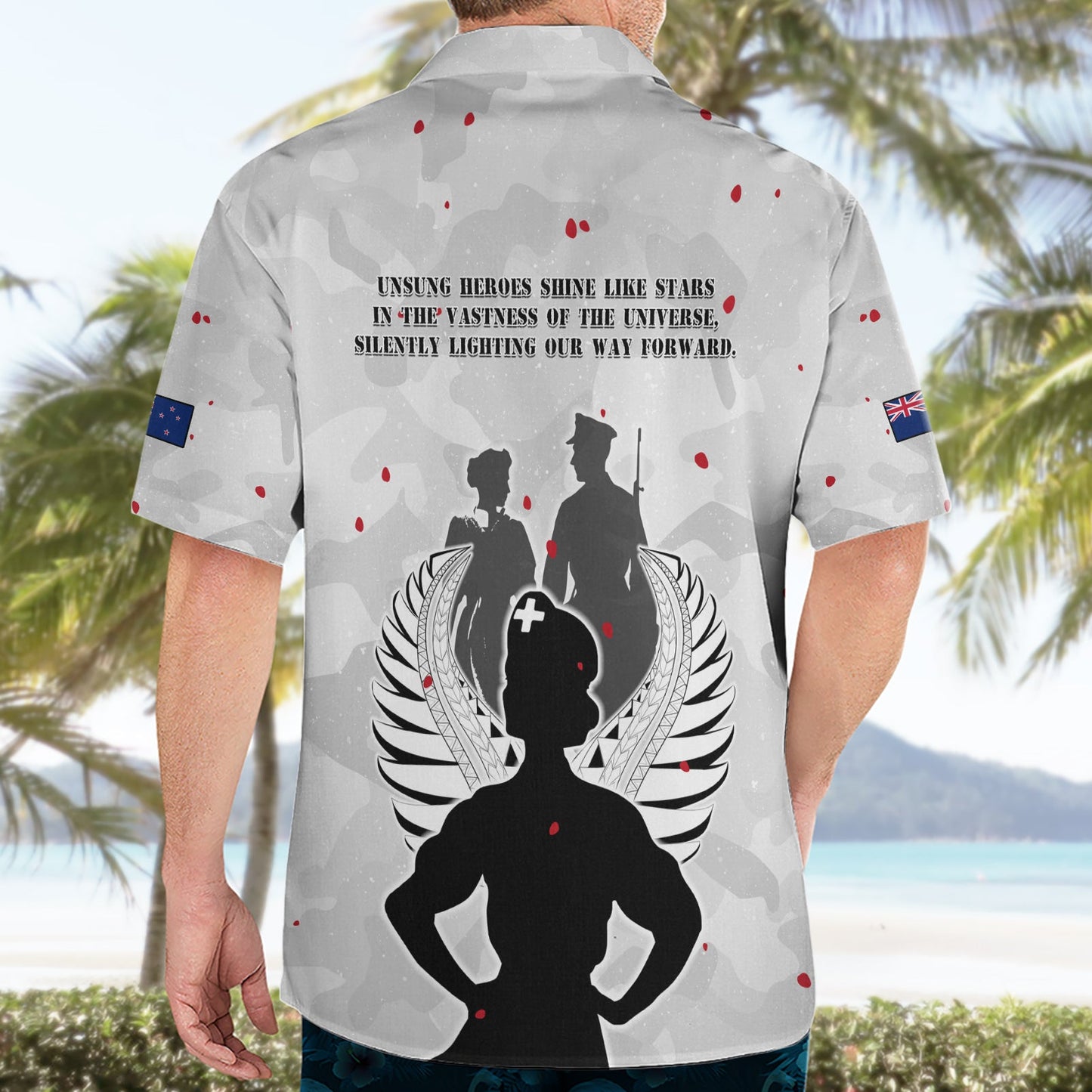 Neuseeland ANZAC Day Hawaiihemd für die Krankenschwester Lest We Forget LT05
