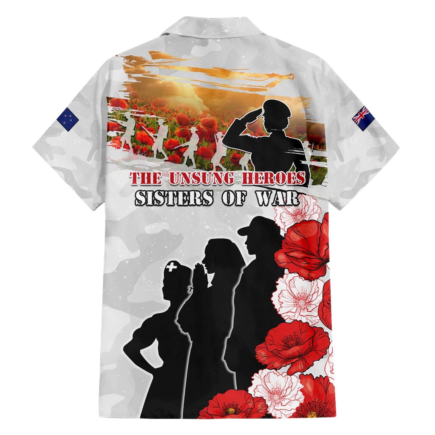 Neuseeland ANZAC Day Hawaiihemd Die unbesungenen Helden Sisters of War LT05