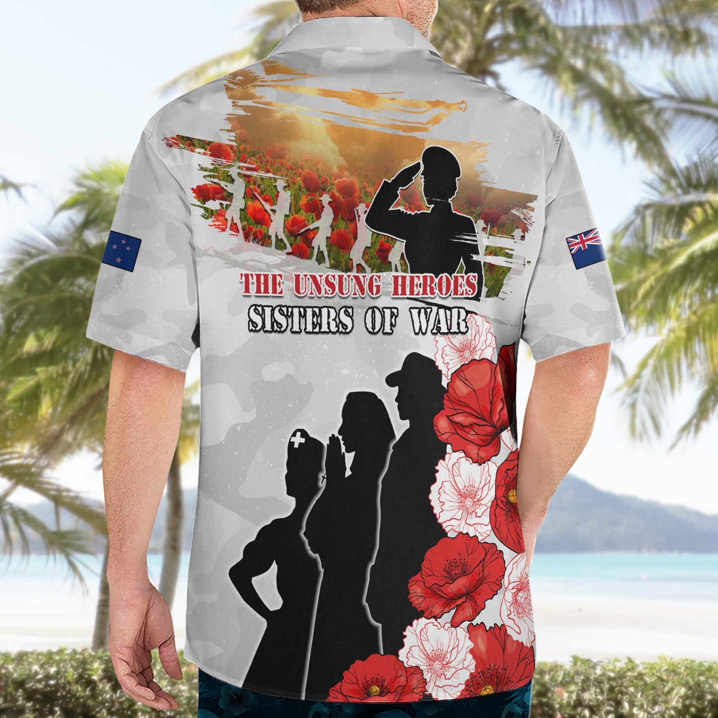Neuseeland ANZAC Day Hawaiihemd Die unbesungenen Helden Sisters of War LT05