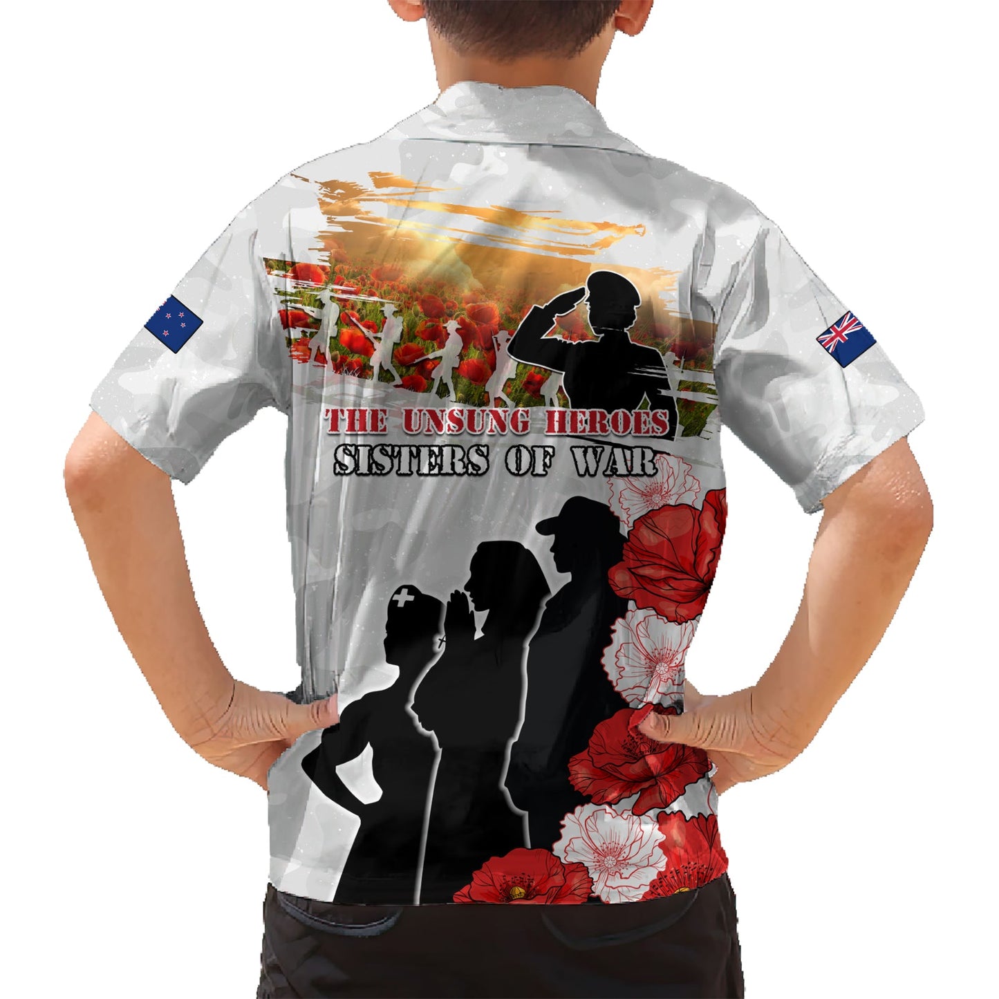 Neuseeland ANZAC Day Hawaiihemd Die unbesungenen Helden Sisters of War LT05