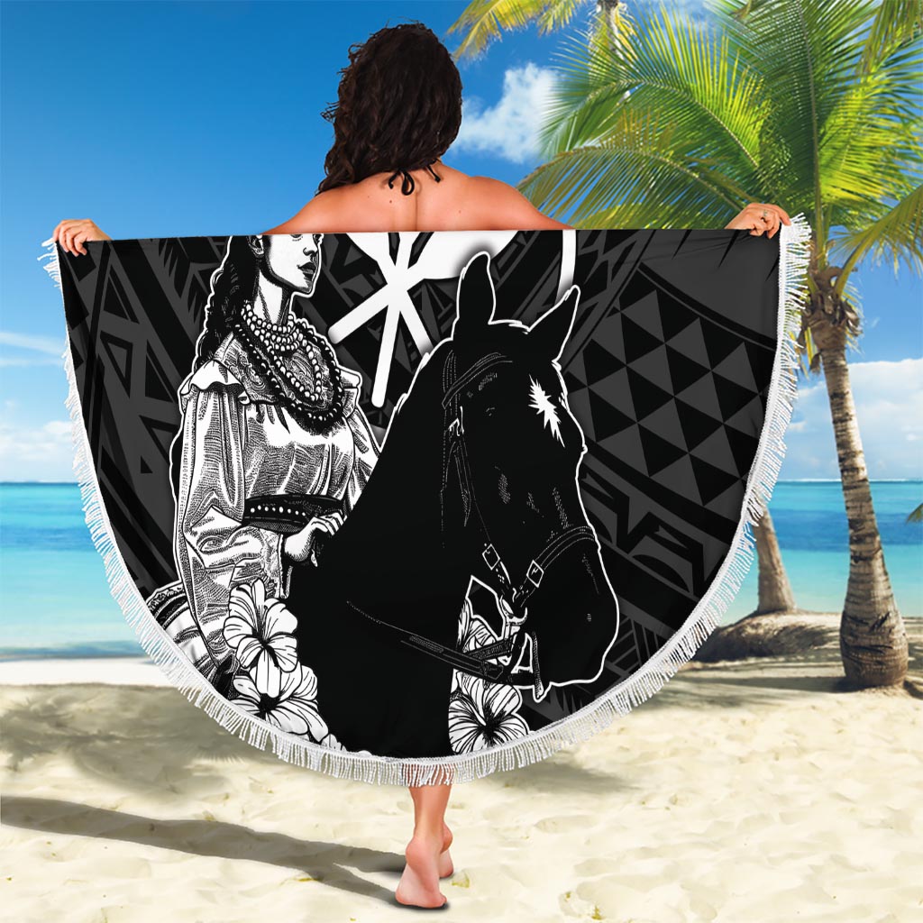 Philippinen Polynesisches Blumenmuster Stranddecke sandfrei mit Barong Tagalog Weiß Stil LT03