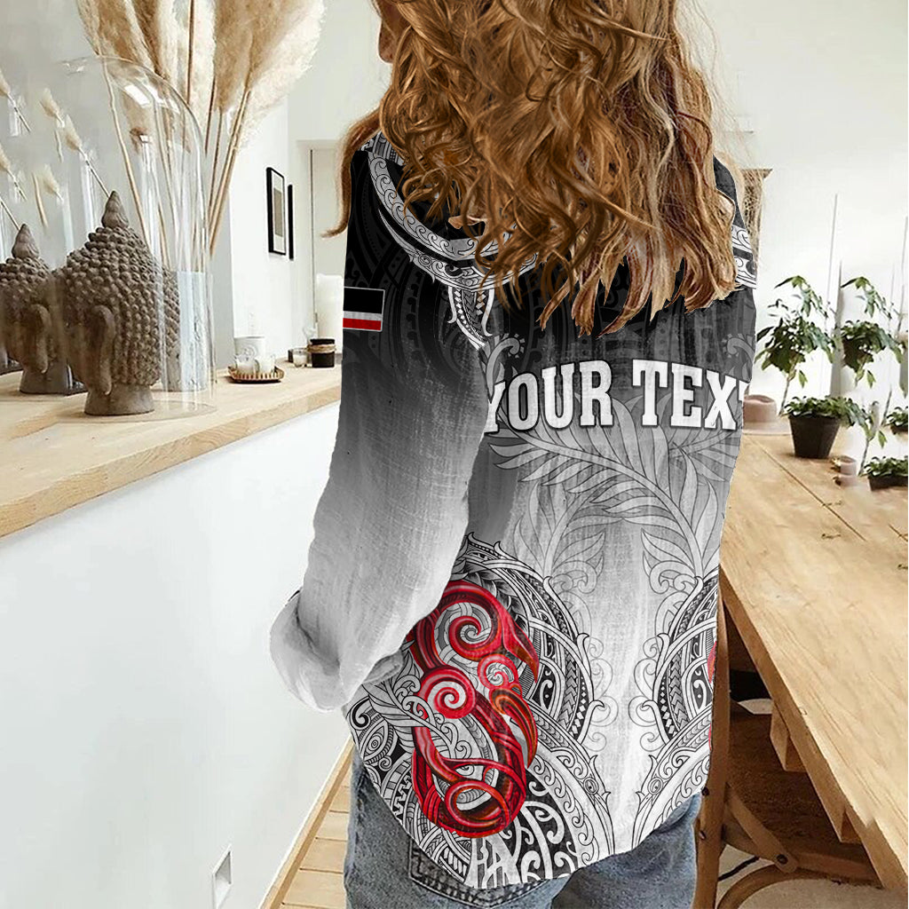 Personalisiertes Neuseeland Waitangi Day Damen Freizeithemd Aotearoa Te Ra O Waitangi Manaia Maori Muster LT05