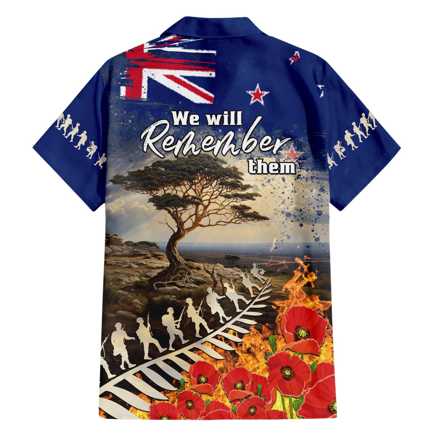 Neuseeland ANZAC Day Hawaiihemd The Lonesome Pine With Soldier Fern LT05