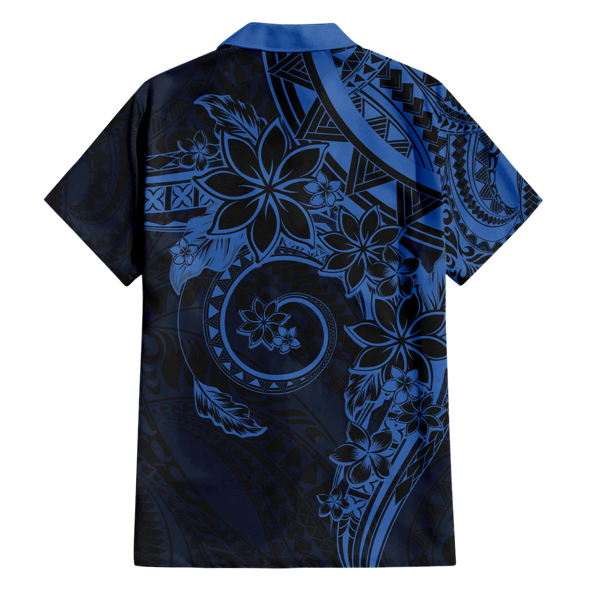 Polynesianisches Sonnenuntergang Plumeria Hawaiihemd Marine Polynesian Tattoo LT05