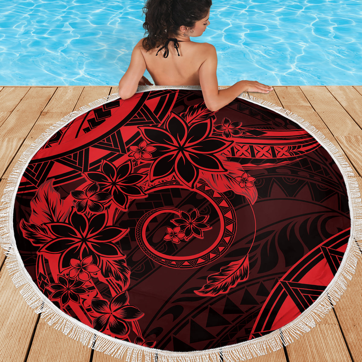 Neuseeland Tui Vogel Stranddecke Aotearoa Maori Muster - Blau LT14