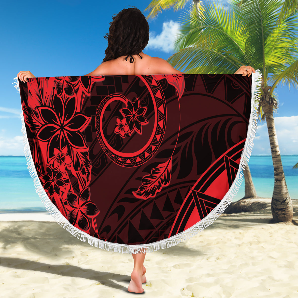 Neuseeland Tui Vogel Stranddecke Aotearoa Maori Muster - Blau LT14