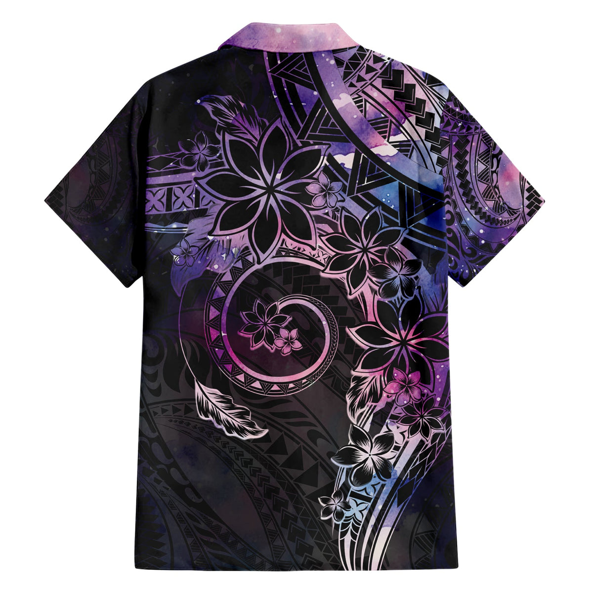 Polynesisches Sonnenuntergang Plumeria Hawaiihemd Galaxy Polynesian Tattoo LT05