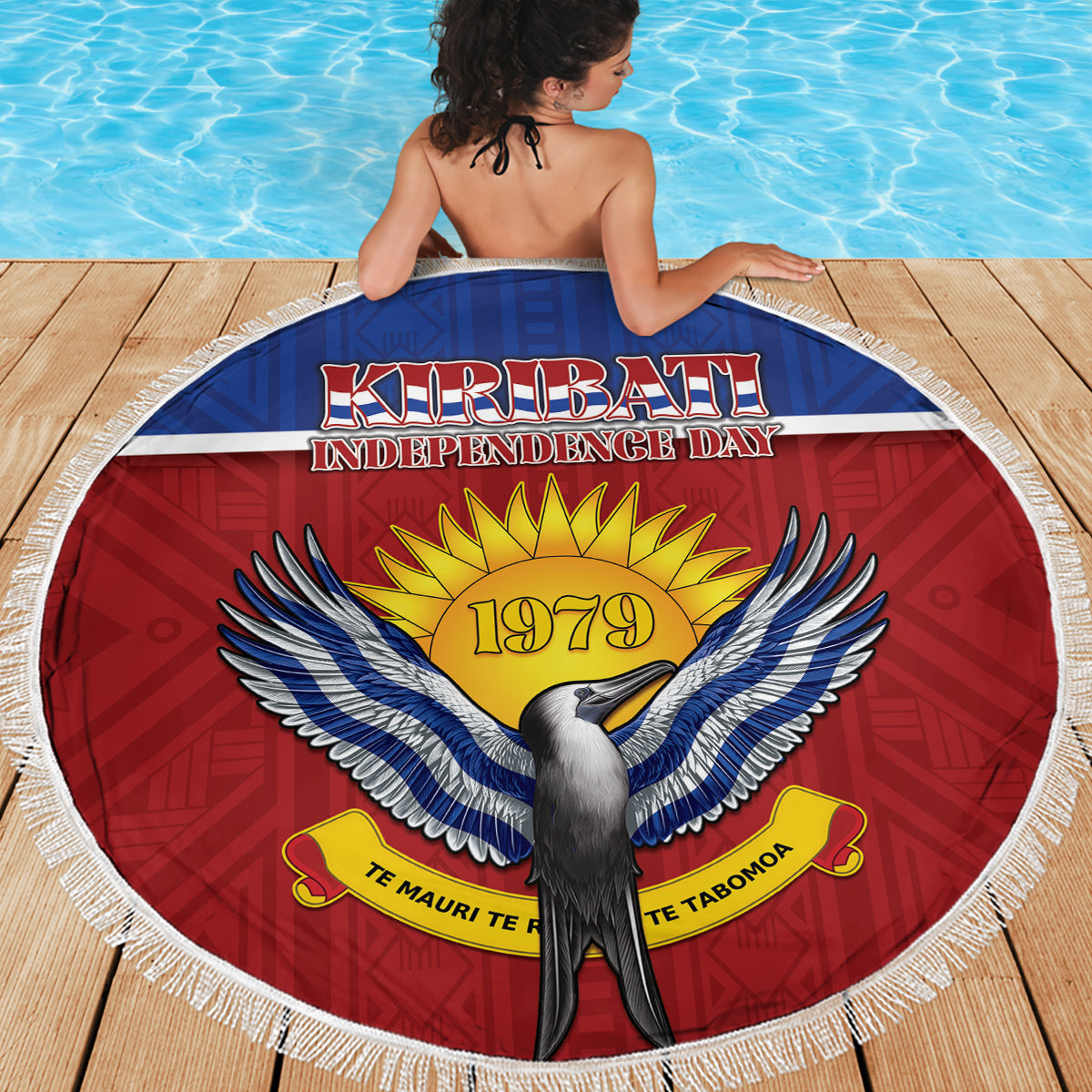 Shefa Vanuatu Stranddecke Hibiskus Sandzeichnung mit Pazifikmuster LT9