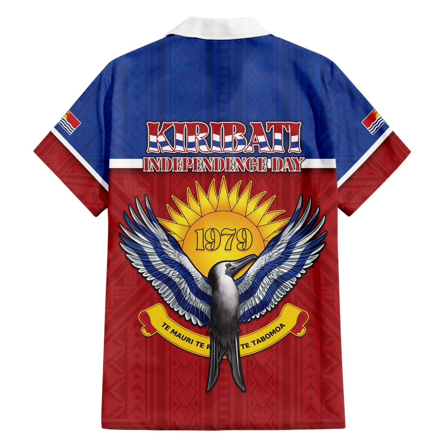 Kiribati 45. Unabhängigkeitstag Hawaiihemd Kleiner Fregattvogel Tribalmuster LT05