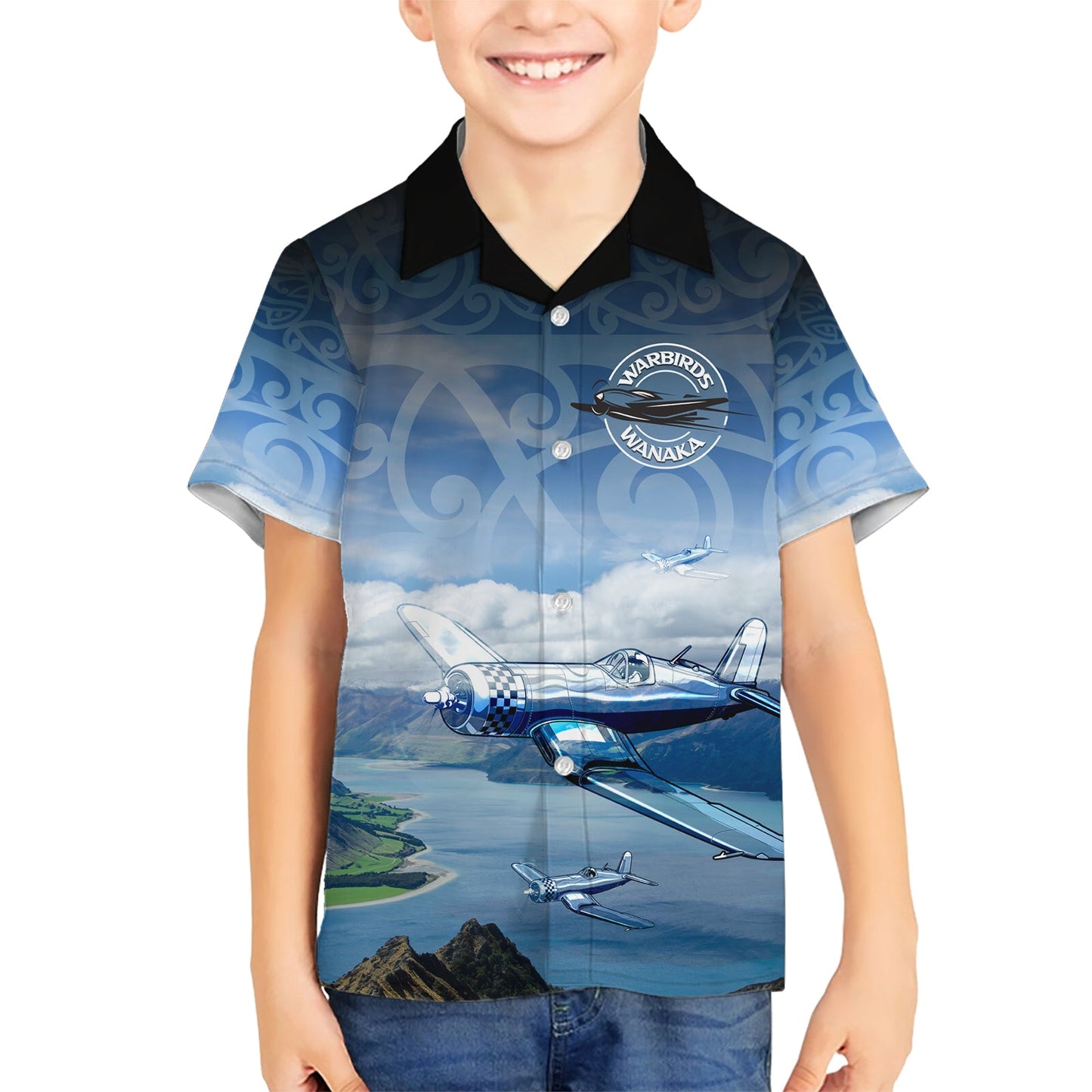 Hawaiihemd mit Maori-Muster, Neuseeland, Wanaka Air Show, LT05