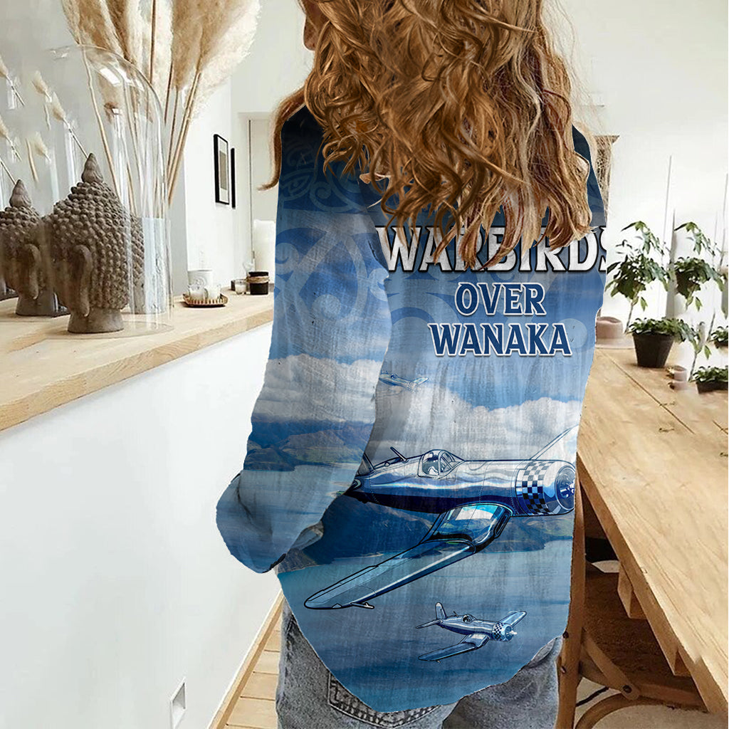 Neuseeland Wanaka Air Show Damen Freizeithemd mit Maori Muster LT05