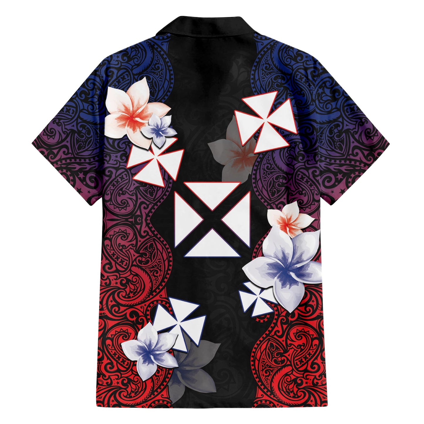 Wallis und Futuna Uvea Hawaiihemd Tag des Sieges mit Frangipani LT05