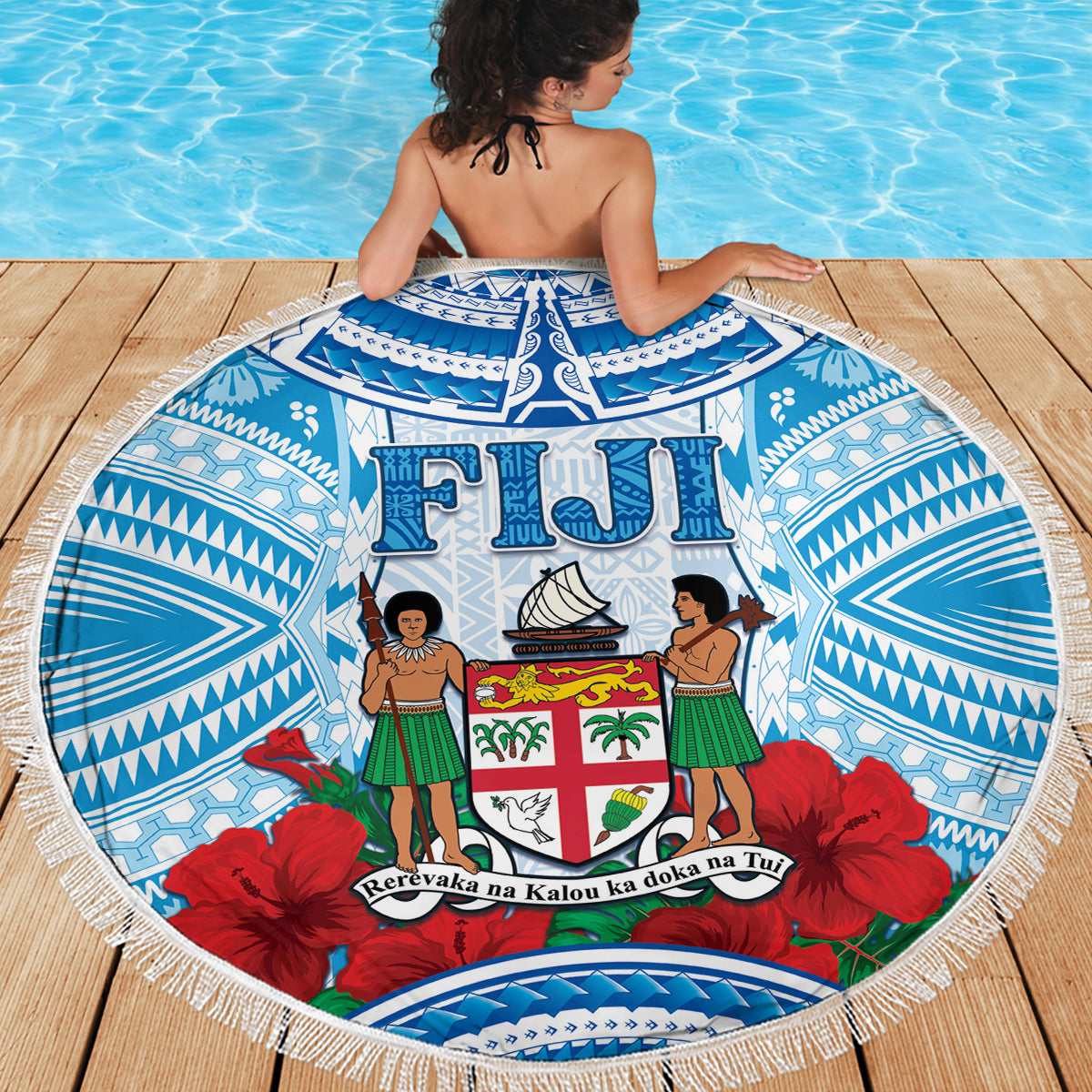Benutzerdefinierte Indo Fidschianer Stranddecke Fiji ke Hindustani Polyneisan Paisley Beige Stil LT9