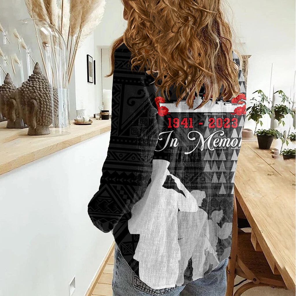 Pearl Harbor Remembrance Day Damen Freizeithemd USS Arizona In Memory mit polynesischem Muster LT05