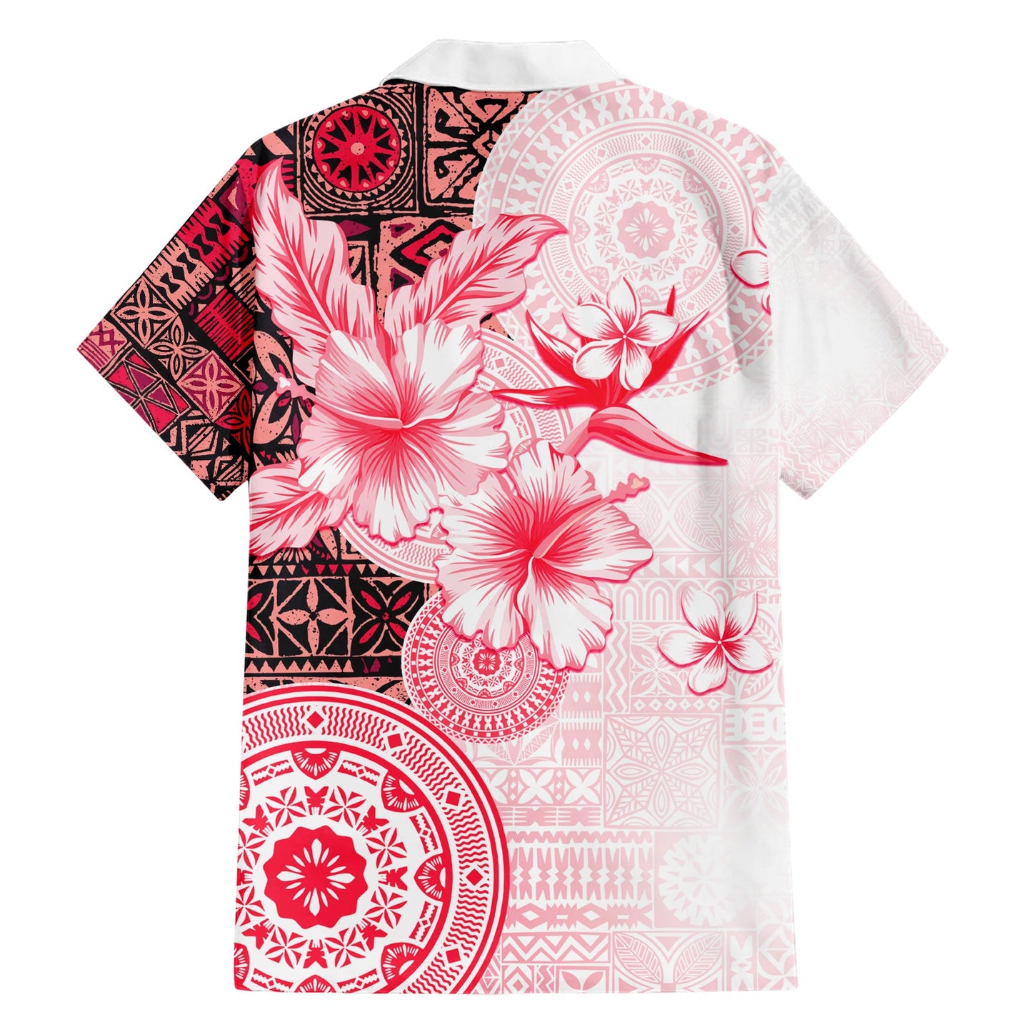 Fidschi Hawaiihemd Masi Tapa Muster Rot LT05