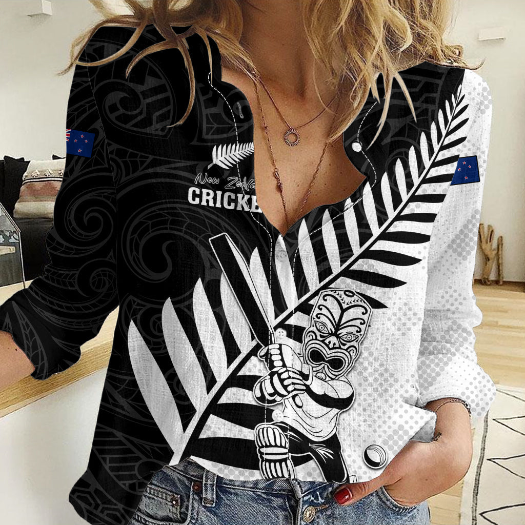 Custom New Zealand Cricket Women Casual Shirt With Maori Pattern