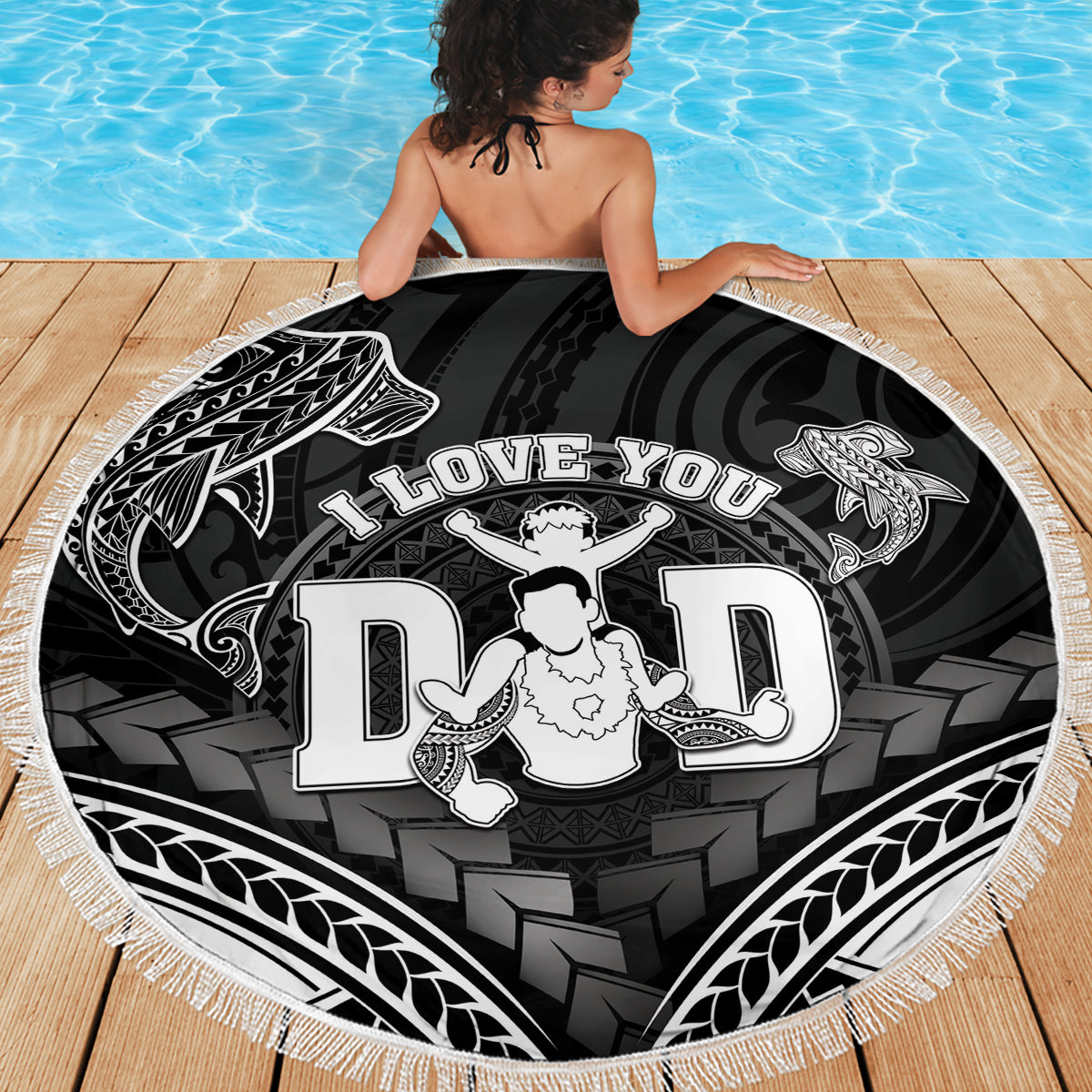 Cookinseln Ra o te Ui Ariki Stranddecke Polynesisches Muster LT05