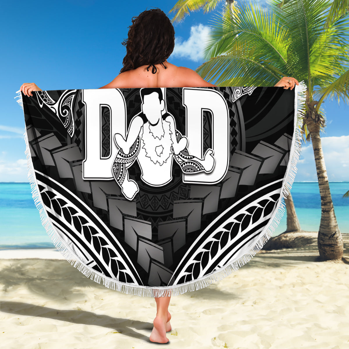 Cookinseln Ra o te Ui Ariki Stranddecke Polynesisches Muster LT05