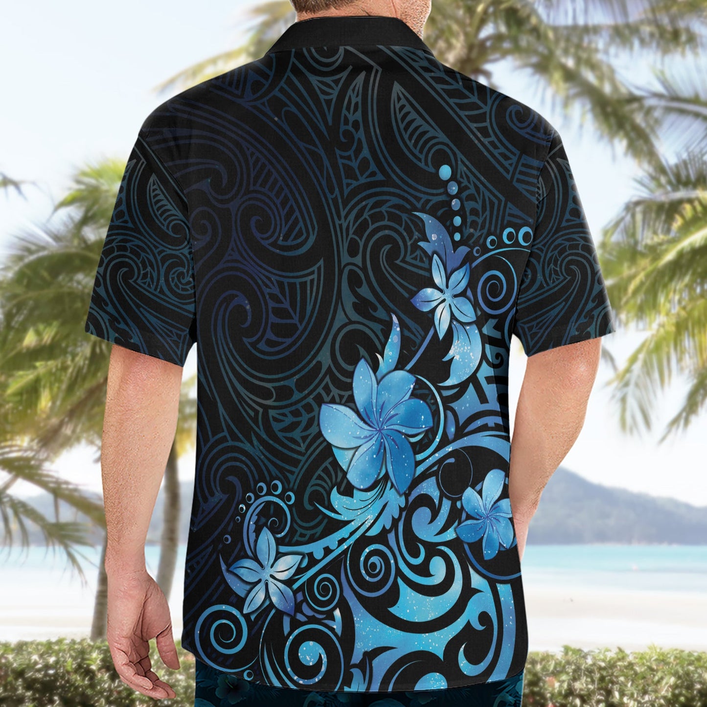 Matariki Neuseeland Hawaiihemd Maori Muster Blue Galaxy LT05