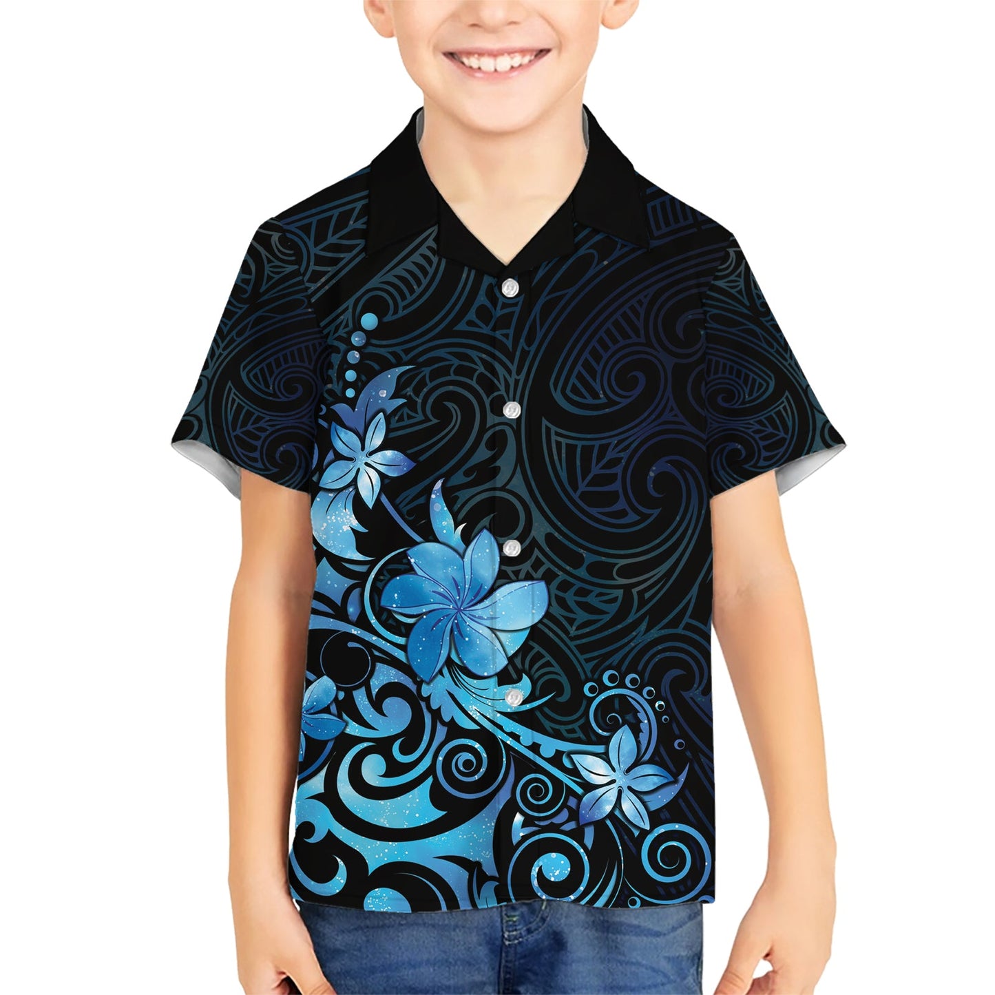 Matariki Neuseeland Hawaiihemd Maori Muster Blue Galaxy LT05