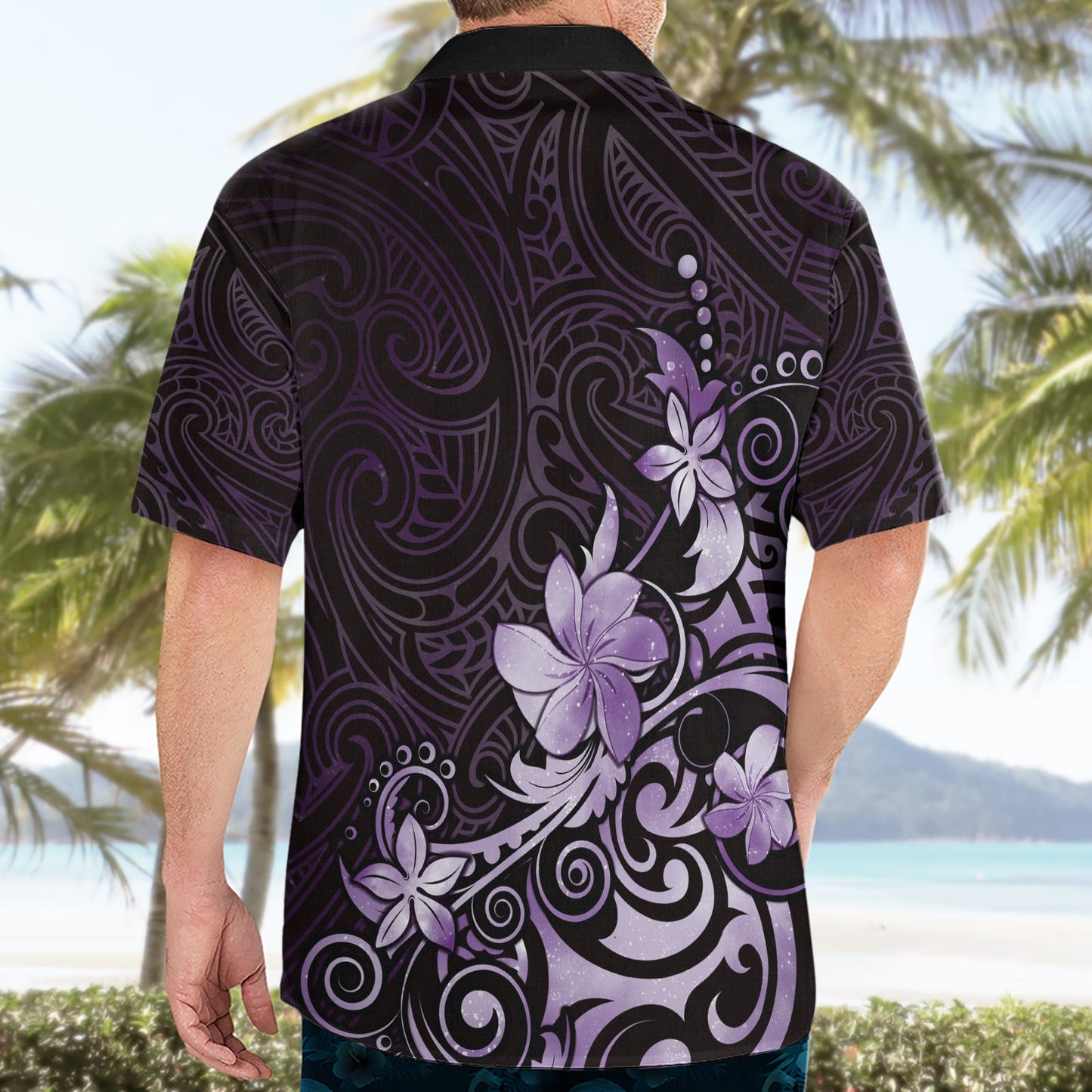 Matariki Neuseeland Hawaiihemd Maori Muster Lila Galaxy LT05