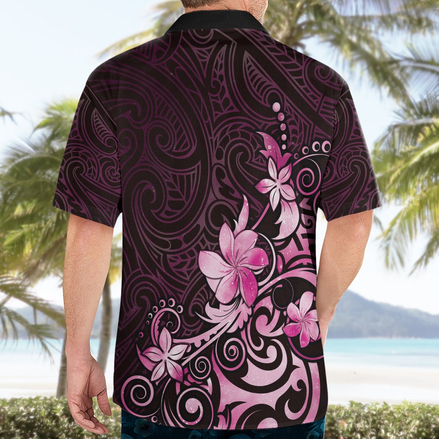 Matariki Neuseeland Hawaiihemd Maori Muster Pink Galaxy LT05