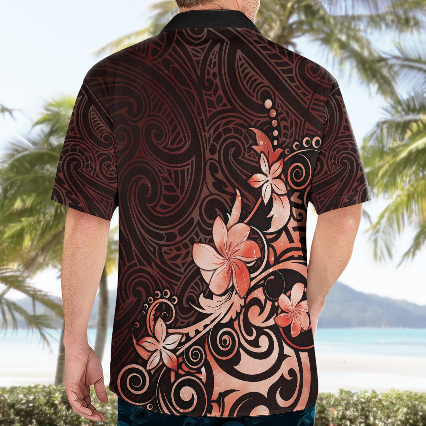 Matariki Neuseeland Hawaiihemd Maori Muster Red Galaxy LT05