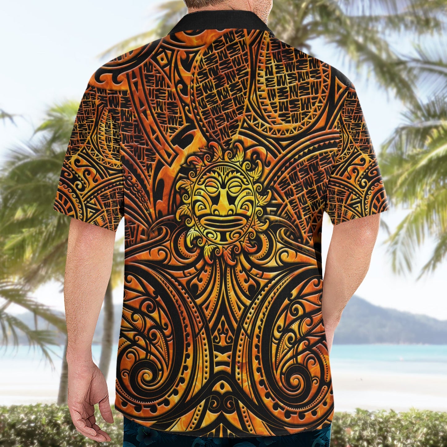 Neuseeland Tamanuitera Die Sonne Hawaiihemd Maori Muster LT05
