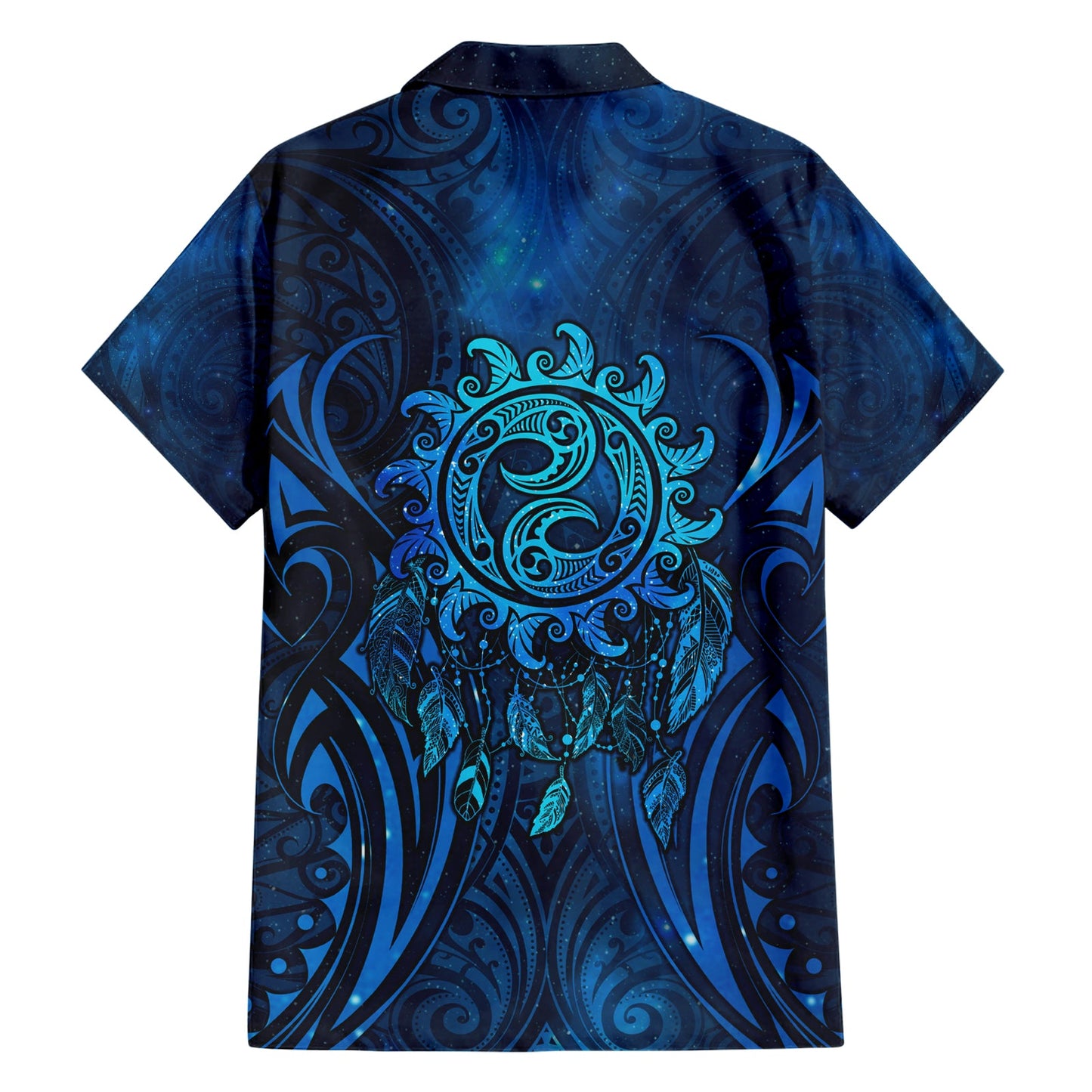Neuseeland Traumfänger Hawaiihemd Maori Koru Muster Blaue Version LT05