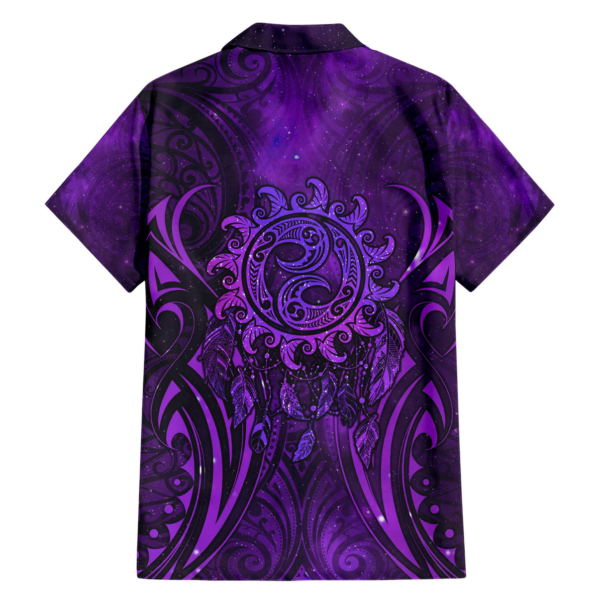 Neuseeland Traumfänger Hawaiihemd Maori Koru Muster Lila Version LT05