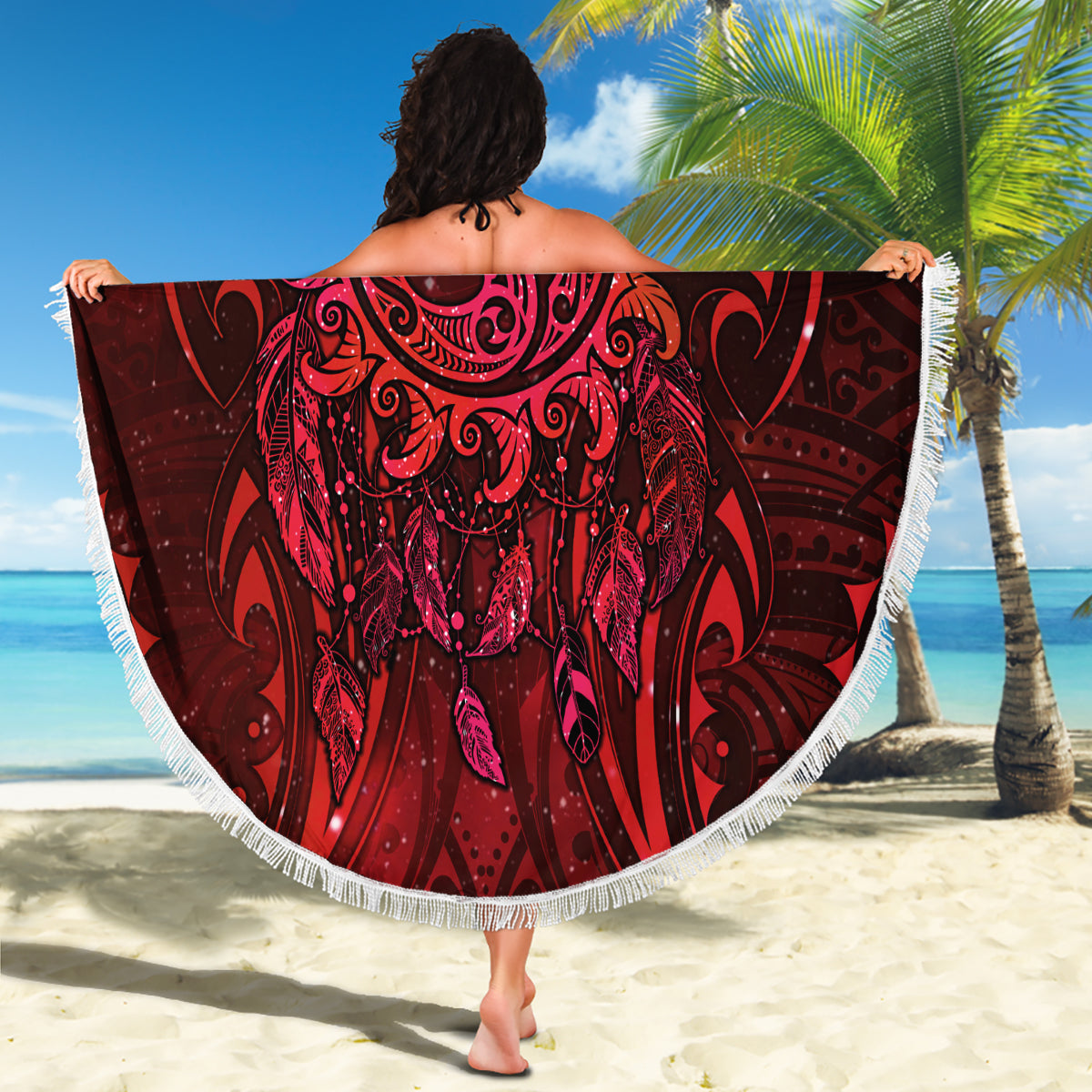 Benutzerdefinierte Fidschi und Australien Rugby Stranddecke Tapa Mix Aborigine-Muster Half Style LT03