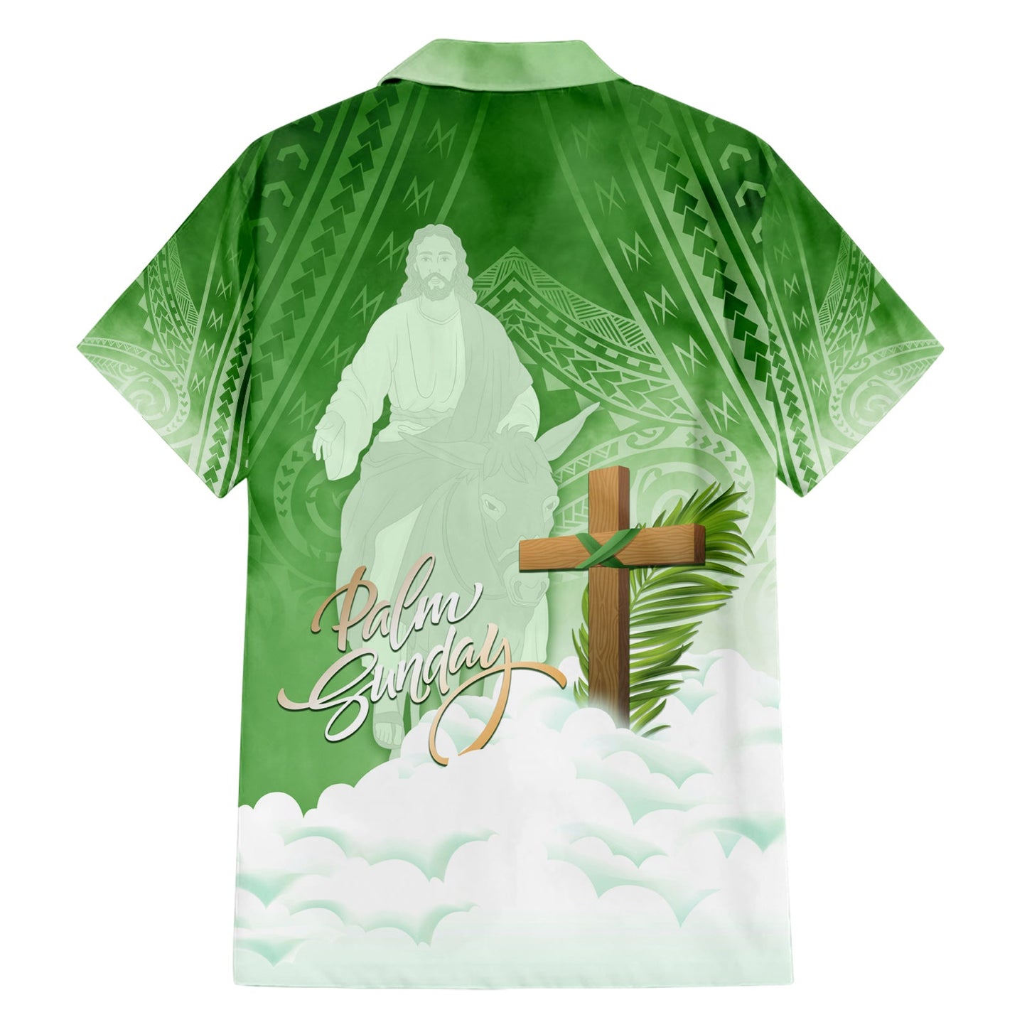 Happy Palm Sunday Hawaiihemd mit polynesischem Muster LT05
