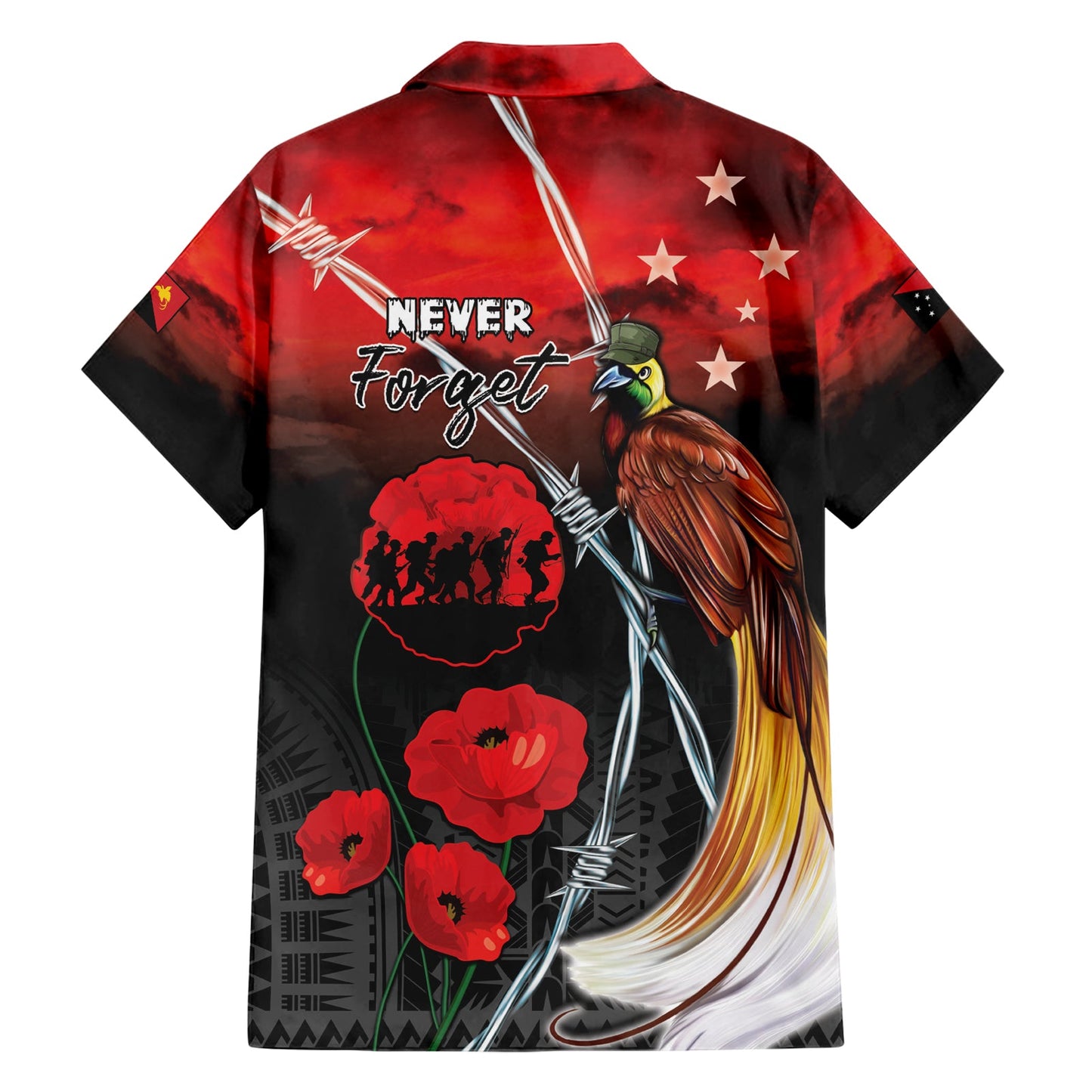 Papua-Neuguinea Gedenktag Hawaiihemd Lest We Forget LT05