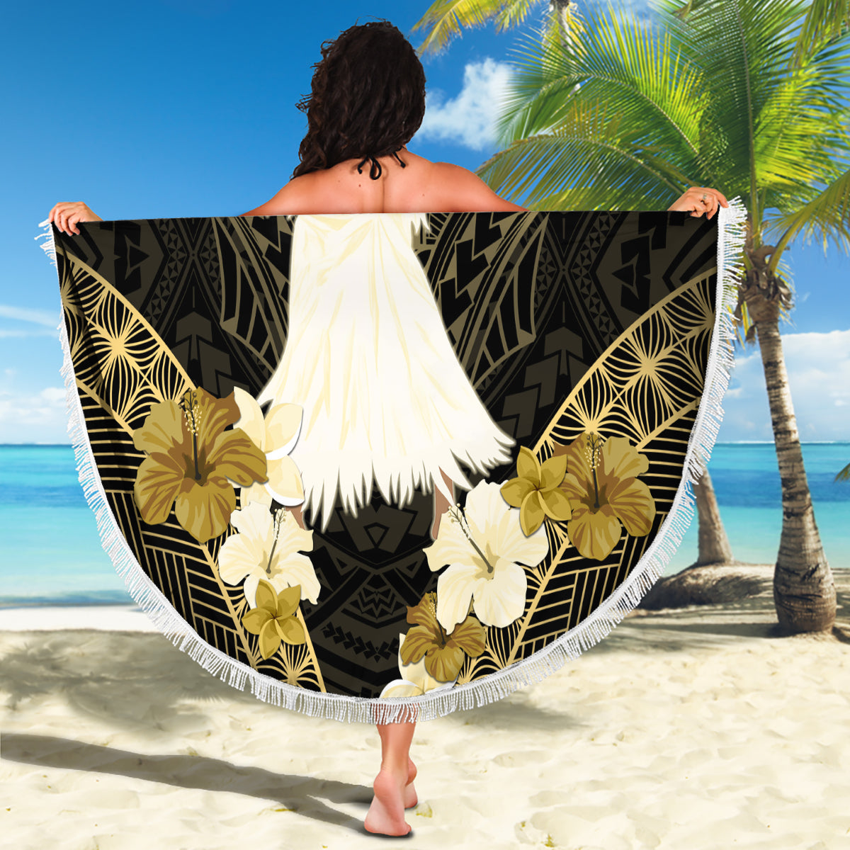 Polynesien Valentinstag Für immer in meinem Herzen Tattoo Stranddecke Lila Stil LT9
