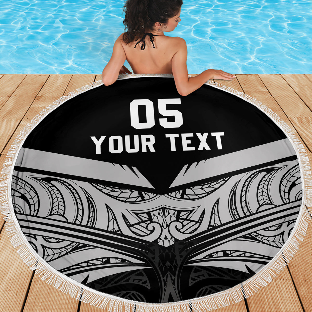 Benutzerdefinierte Samoa Manuia le 62 Tausaga O le Tutoatasi Stranddecke Samoan Tatau Beige Art LT9