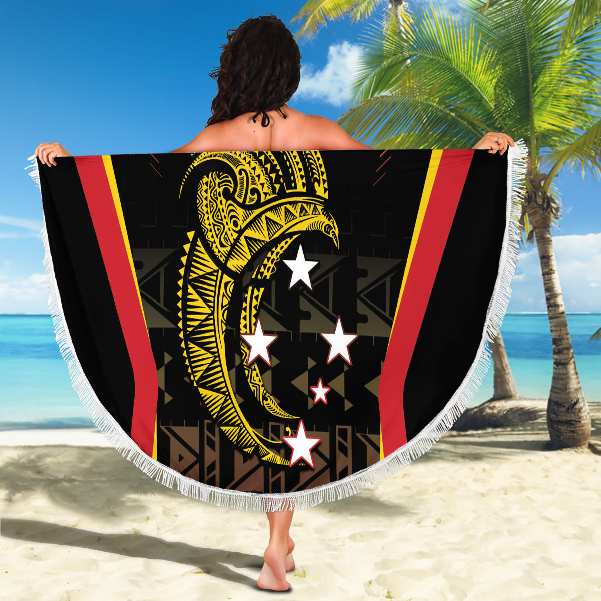 Fiji Ratu Sir Lala Sukuna Day Stranddecke Hibiskus Tapa Muster LT05