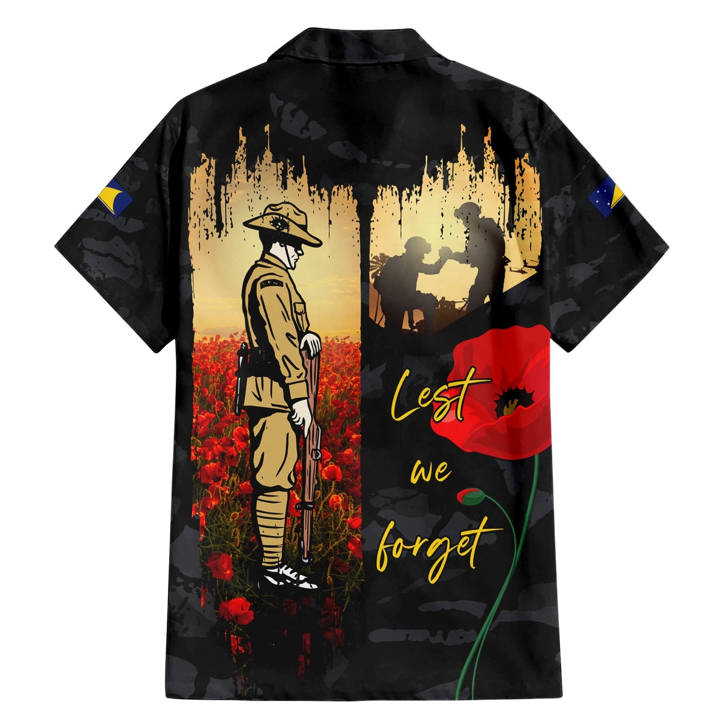 Tokelau ANZAC Day Hawaiihemd Lest We Forget LT05