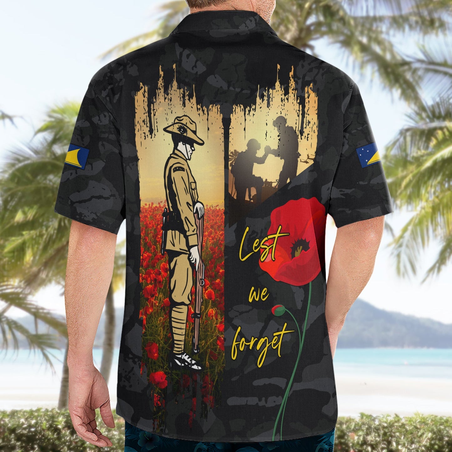 Tokelau ANZAC Day Hawaiihemd Lest We Forget LT05