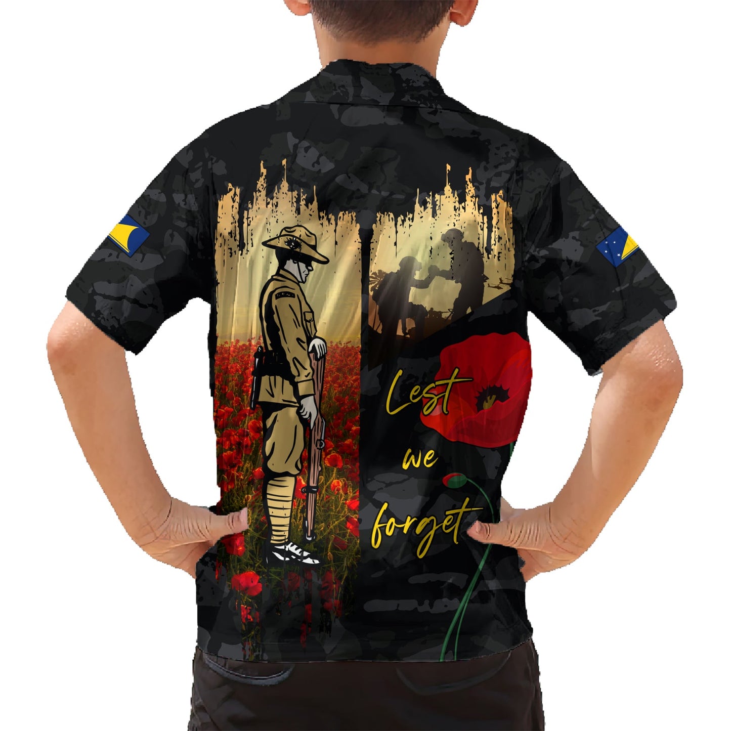 Tokelau ANZAC Day Hawaiihemd Lest We Forget LT05