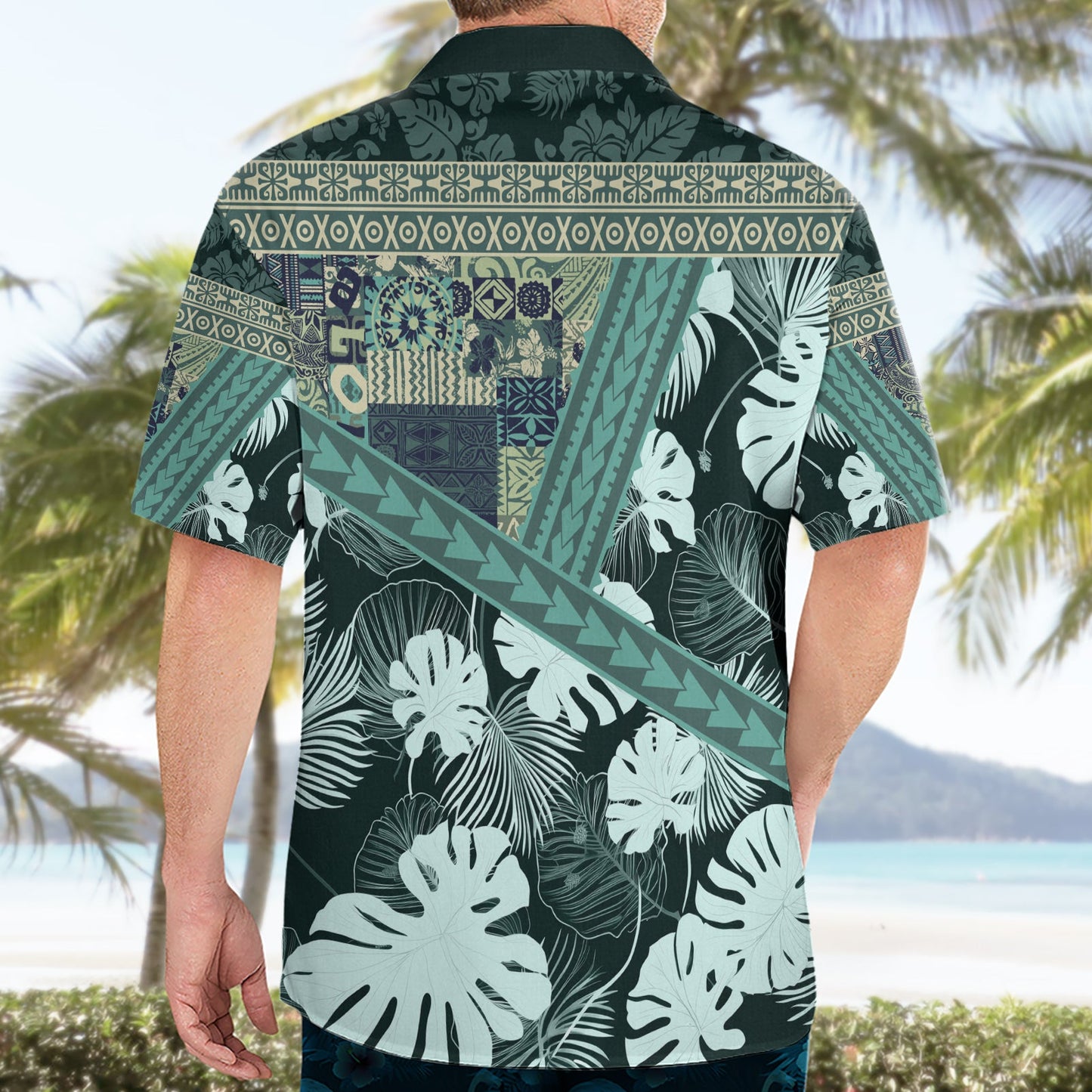 Hawaii Pflanze Kalo Hawaiihemd Hawaii Tapa Muster LT05